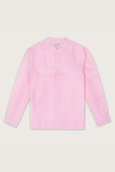White Palette: Striped Rosa Camisa de lino