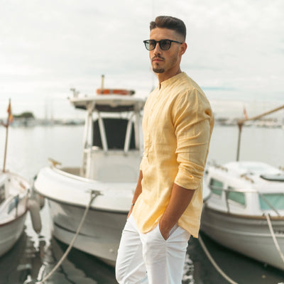 Camisa Pure Linen Pure Linen Mellow amarillo