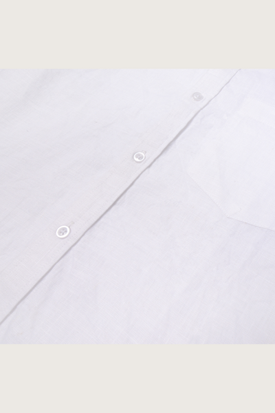 Blanket of Snow White Linen Shirt