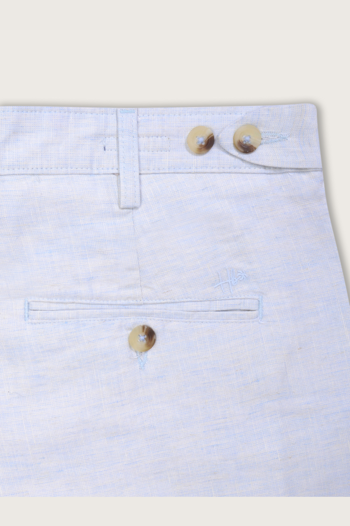 Minimalist Magic Sky Blue Pure Linen Short