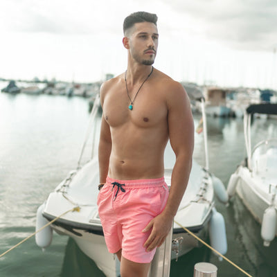 Plain Elastic Swim Shorts