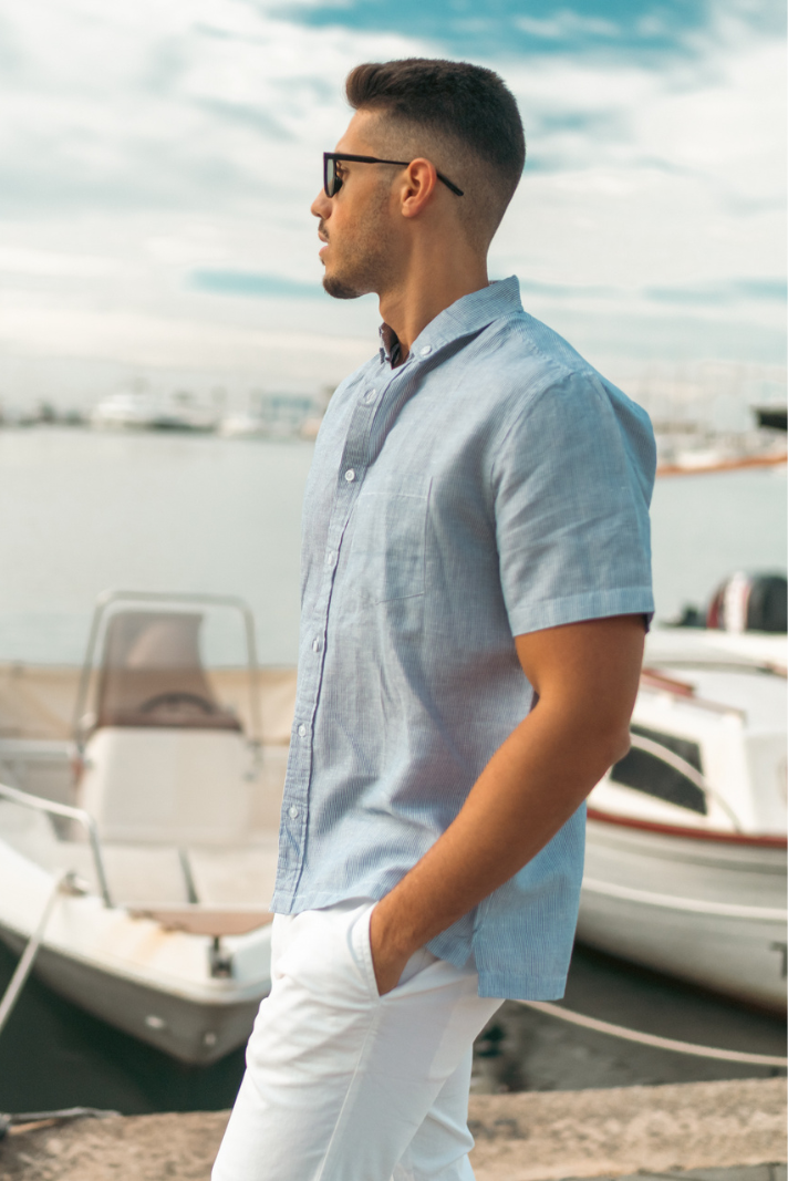 Happy Bay Delicate Stripes Heather Shirt for Men - Tailored fit, designed for a fresh and clean look. Shop now for a stylish update!