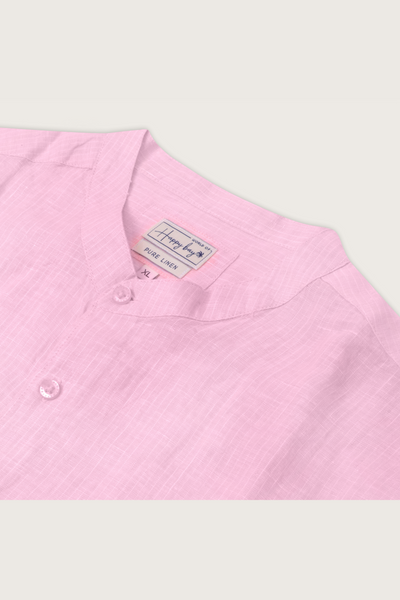 White Palette: Striped Rosa Camisa de lino