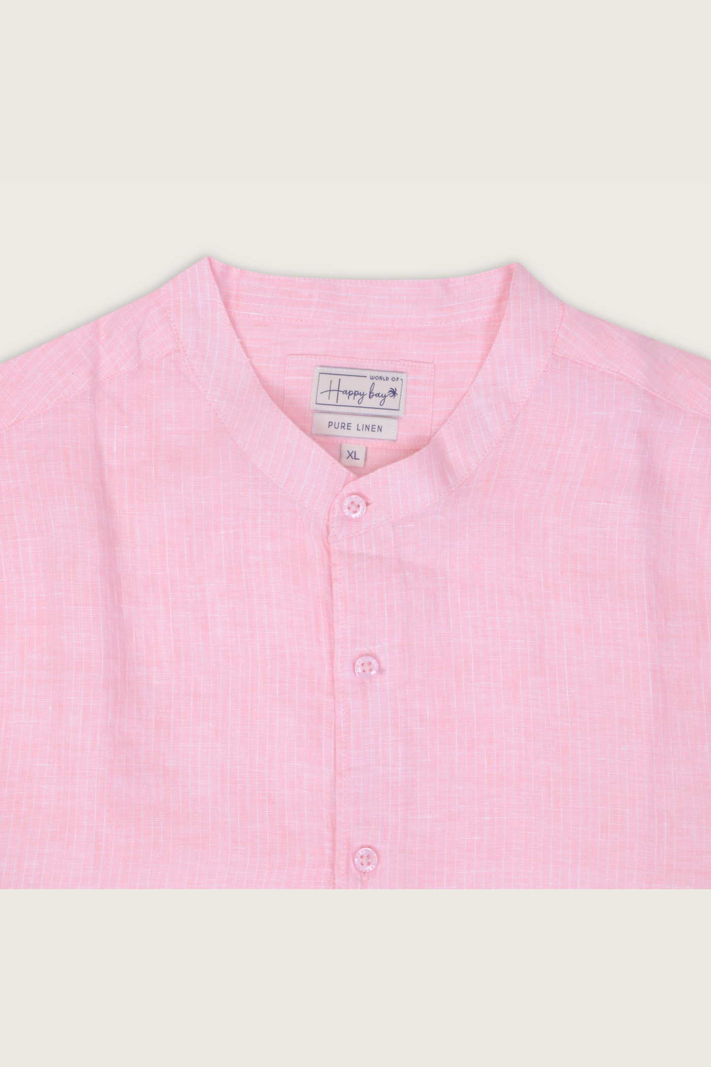 White Palette: Striped Rosa Camisa de lino