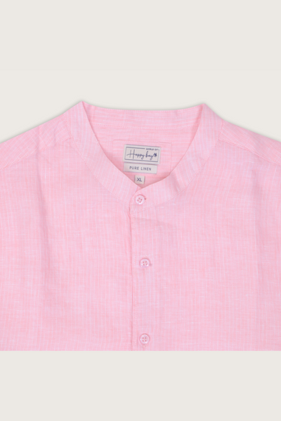 White Palette: Striped Rosa Camisa de lino