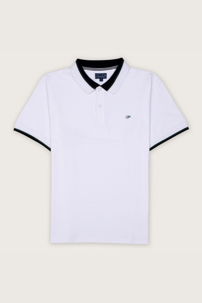 Horizon Hues | Calm as the Sea White Polo T-shirt