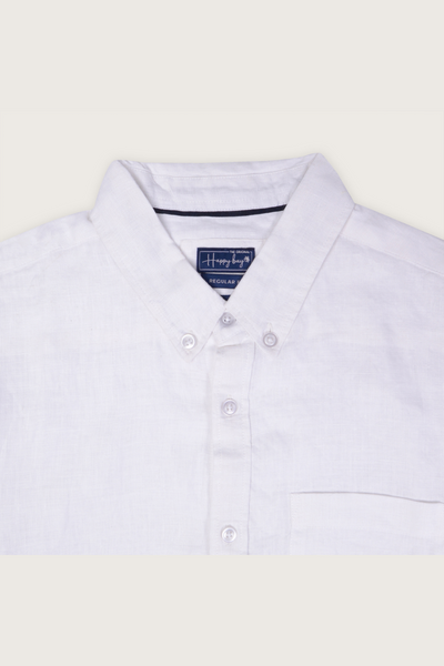 Blanket of Snow White Linen Shirt