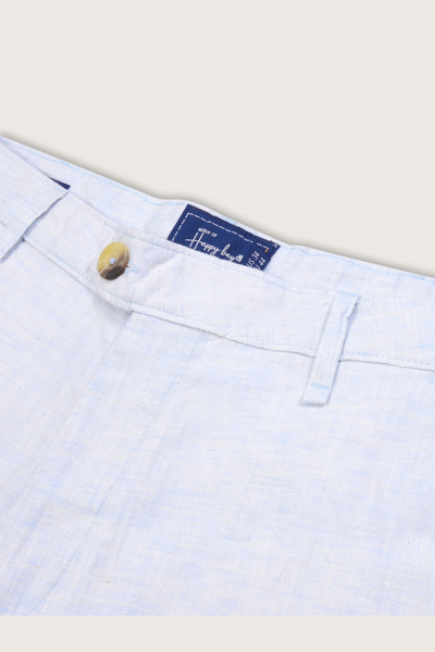 Minimalist Magic Sky Blue Pure Linen Short