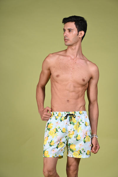 Under the Amalfi Sun Sky Blue Swim Shorts