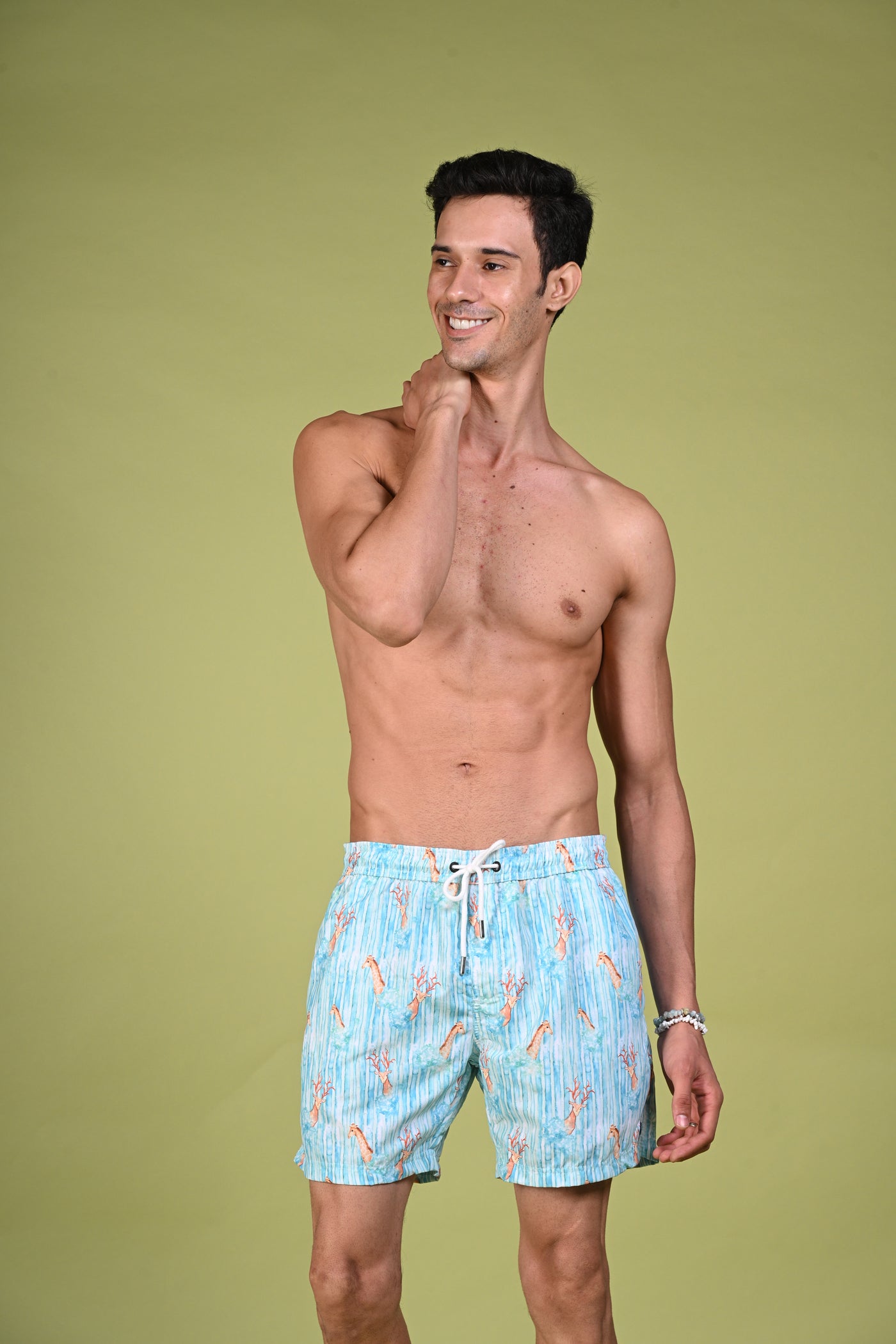 Oh Deer, It's a Good Day! | Into the Woods Multicolour Swim Shorts