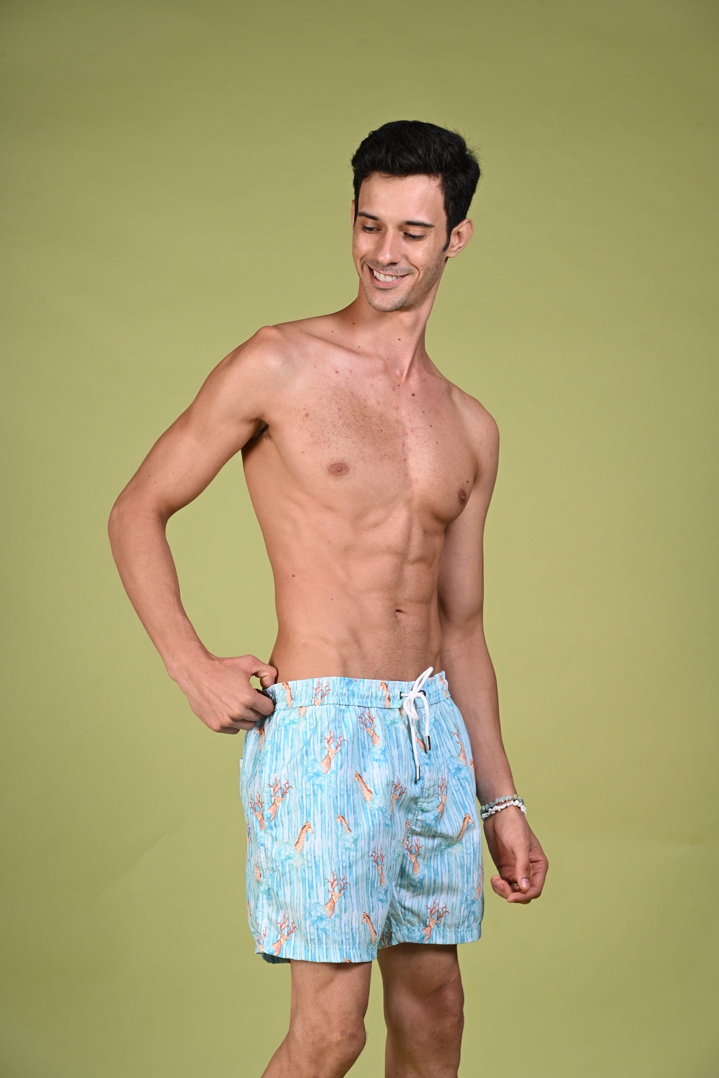 Oh Deer, It's a Good Day! | Into the Woods Multicolour Swim Shorts