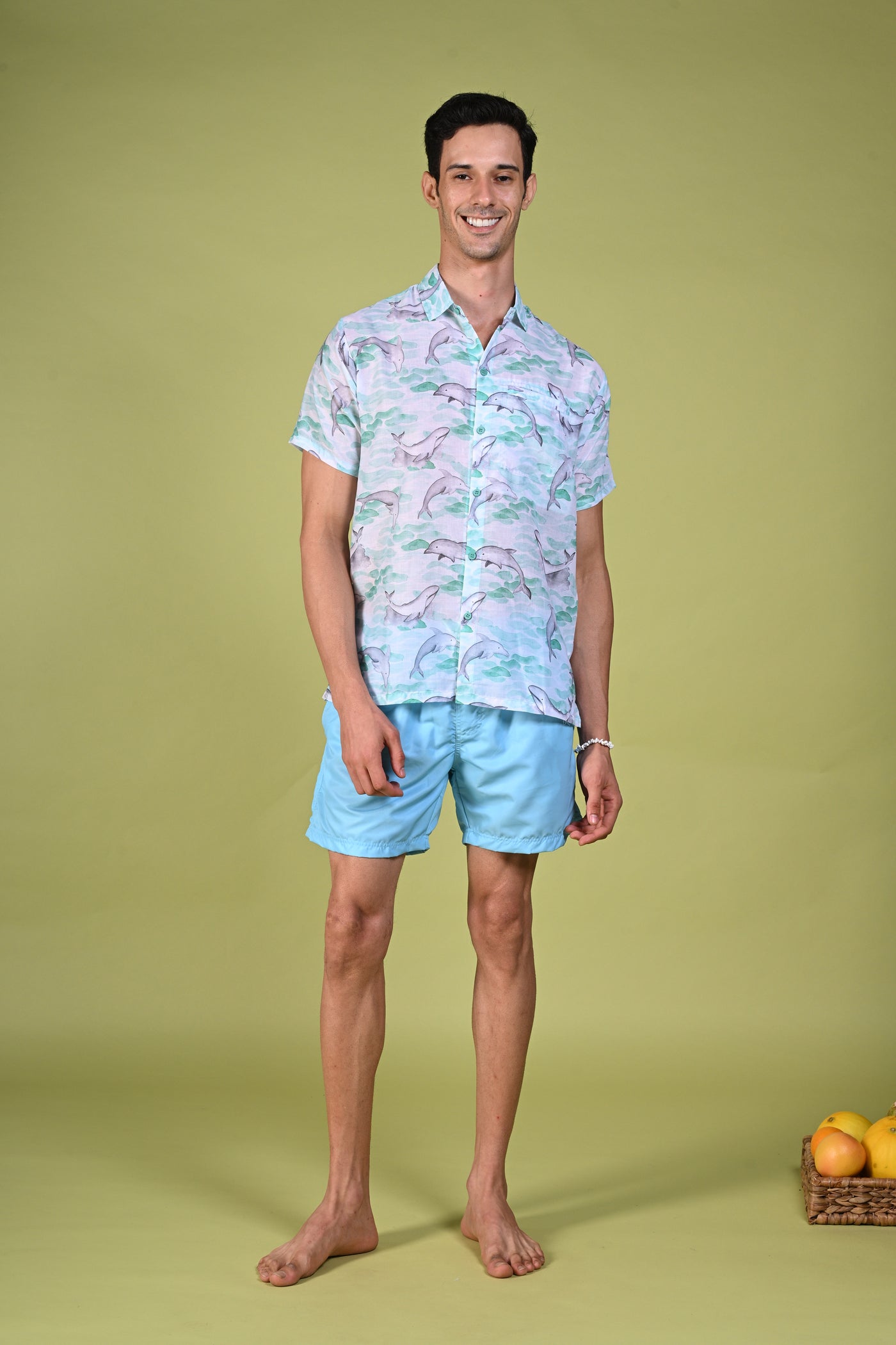 Life is Better With Dolphins | Dive Into Bliss Gray Hawaiian Shirt