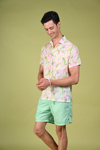 Stay Flamin' Fabulous | Stand Tall N' Shine Yellow Hawaiian Shirt
