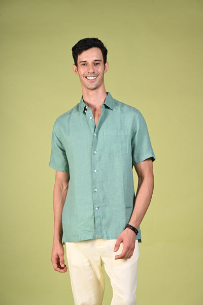 Timless Basics Sky Blue Pure Linen Shirt