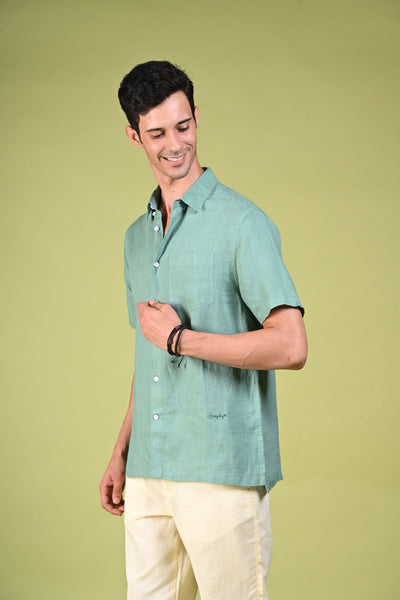 Timless Basics Sky Blue Pure Linen Shirt