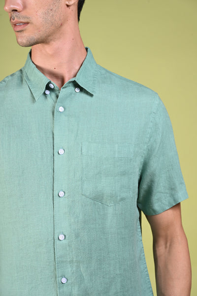 Timless Basics Sky Blue Pure Linen Shirt