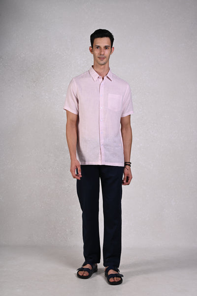 Timless Basics Pink Pure Linen Shirt