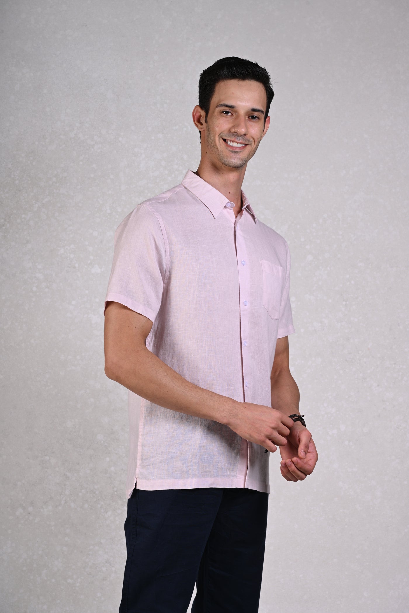 Timless Basics Pink Pure Linen Shirt