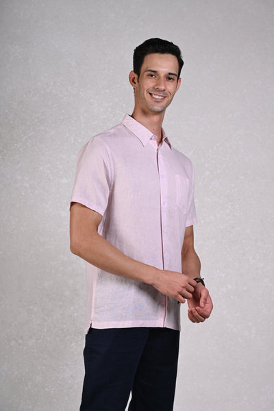 Timless Basics Pink Pure Linen Shirt