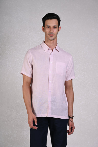 Timless Basics Pink Pure Linen Shirt