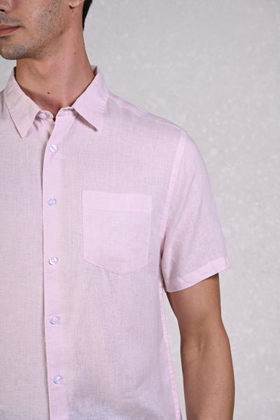Timless Basics Pink Pure Linen Shirt