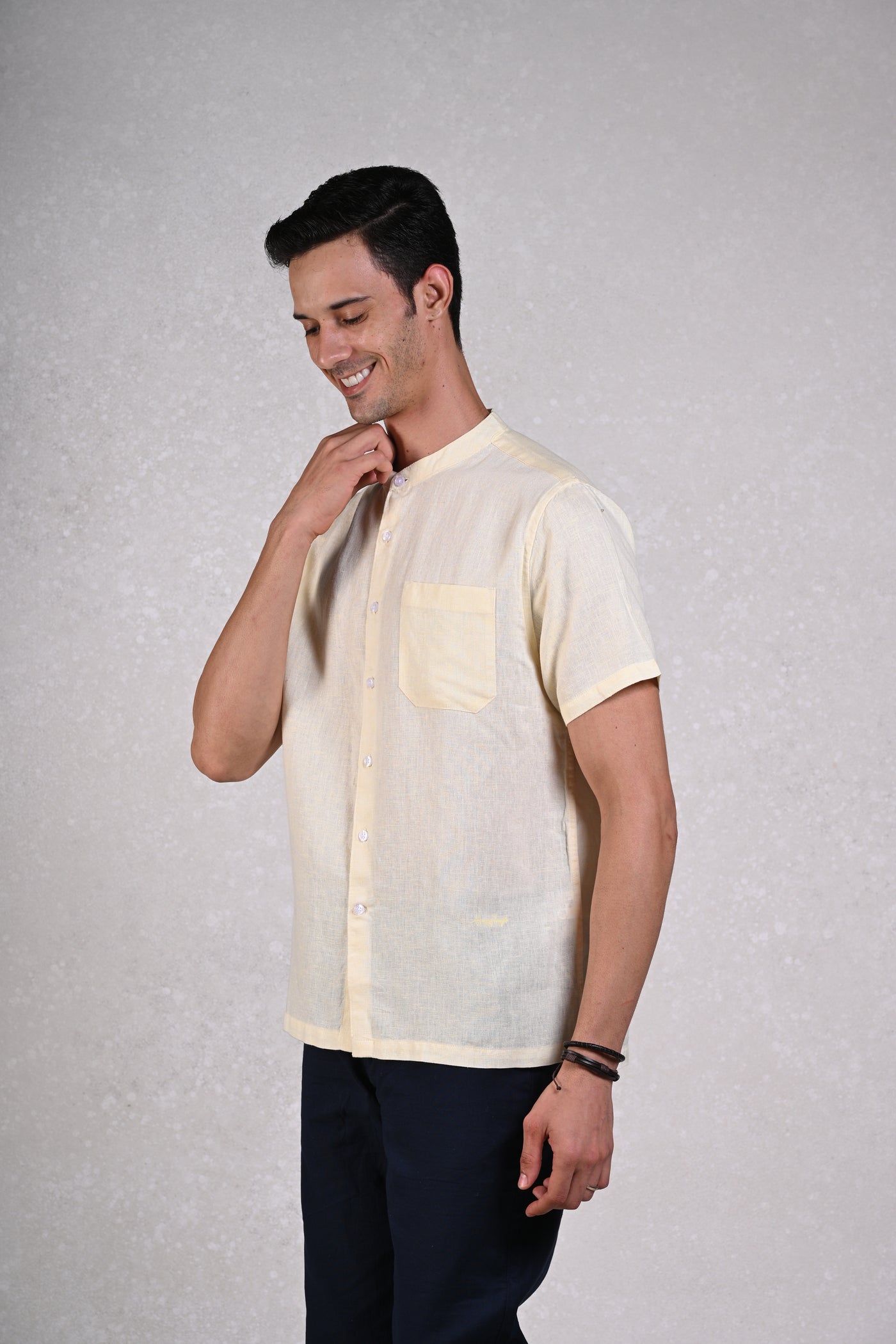 Breezy Basics Yellow Pure Linen Shirt
