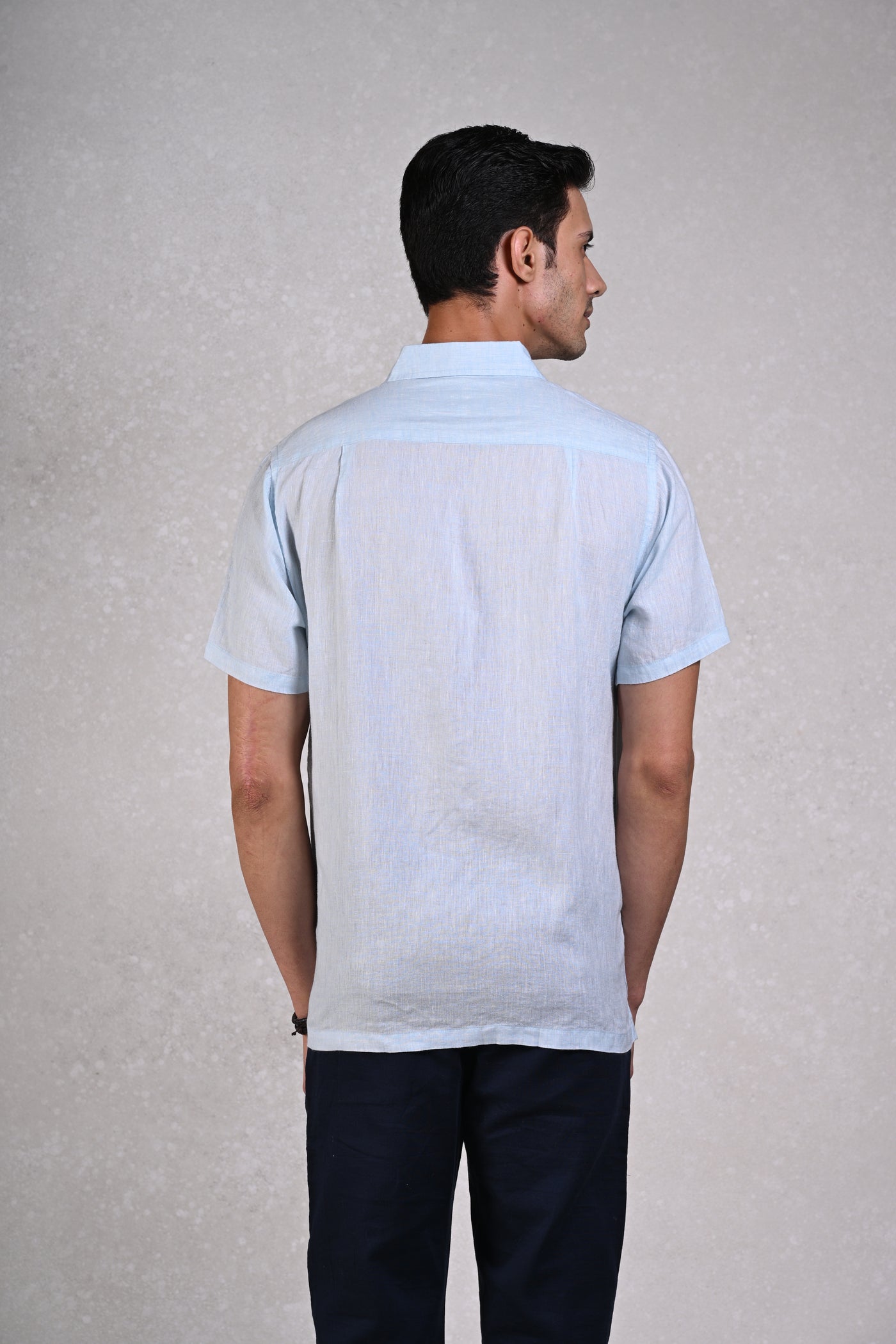 Timless Basics Sky Blue Pure Linen Shirt