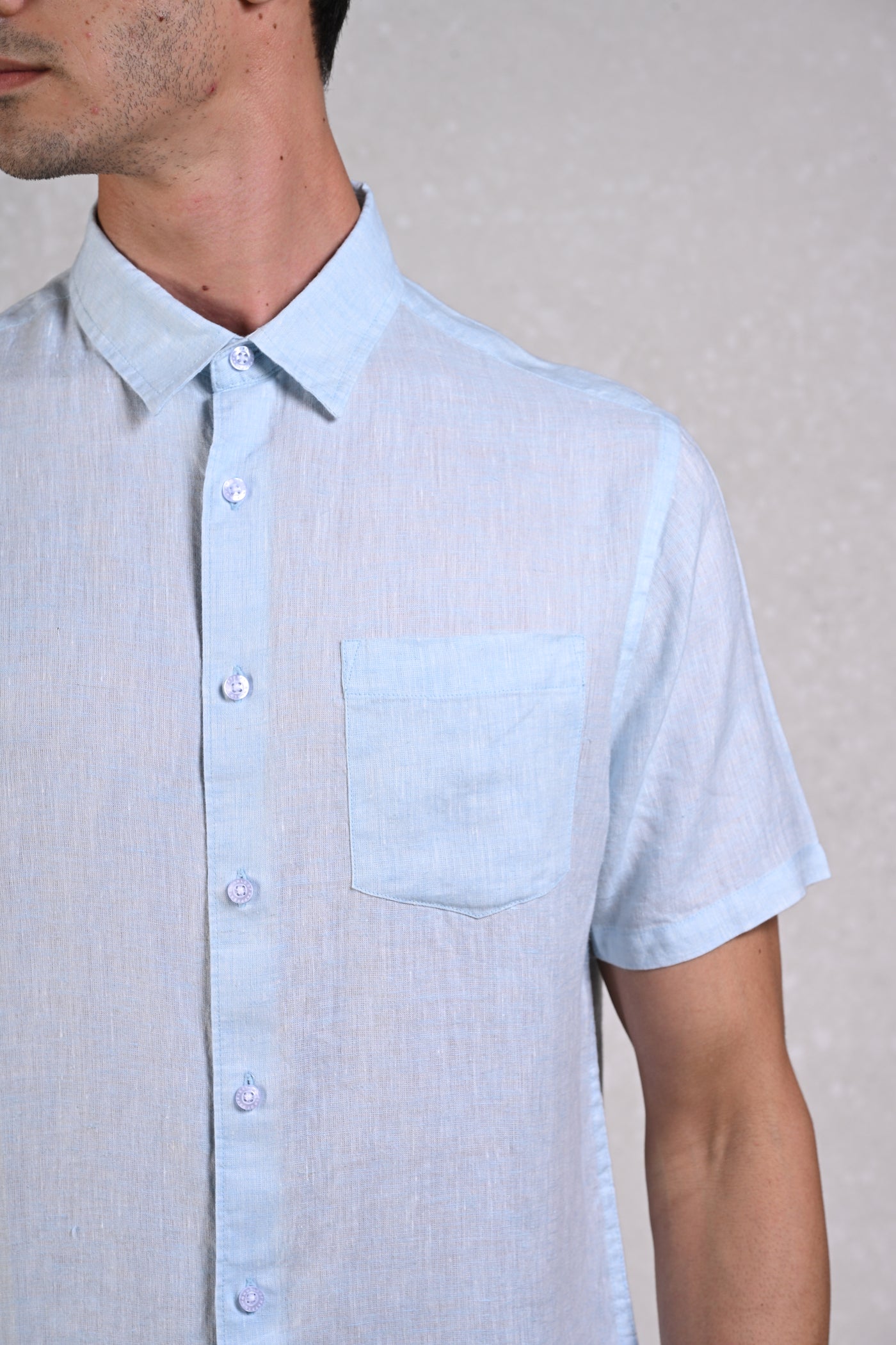 Timless Basics Sky Blue Pure Linen Shirt