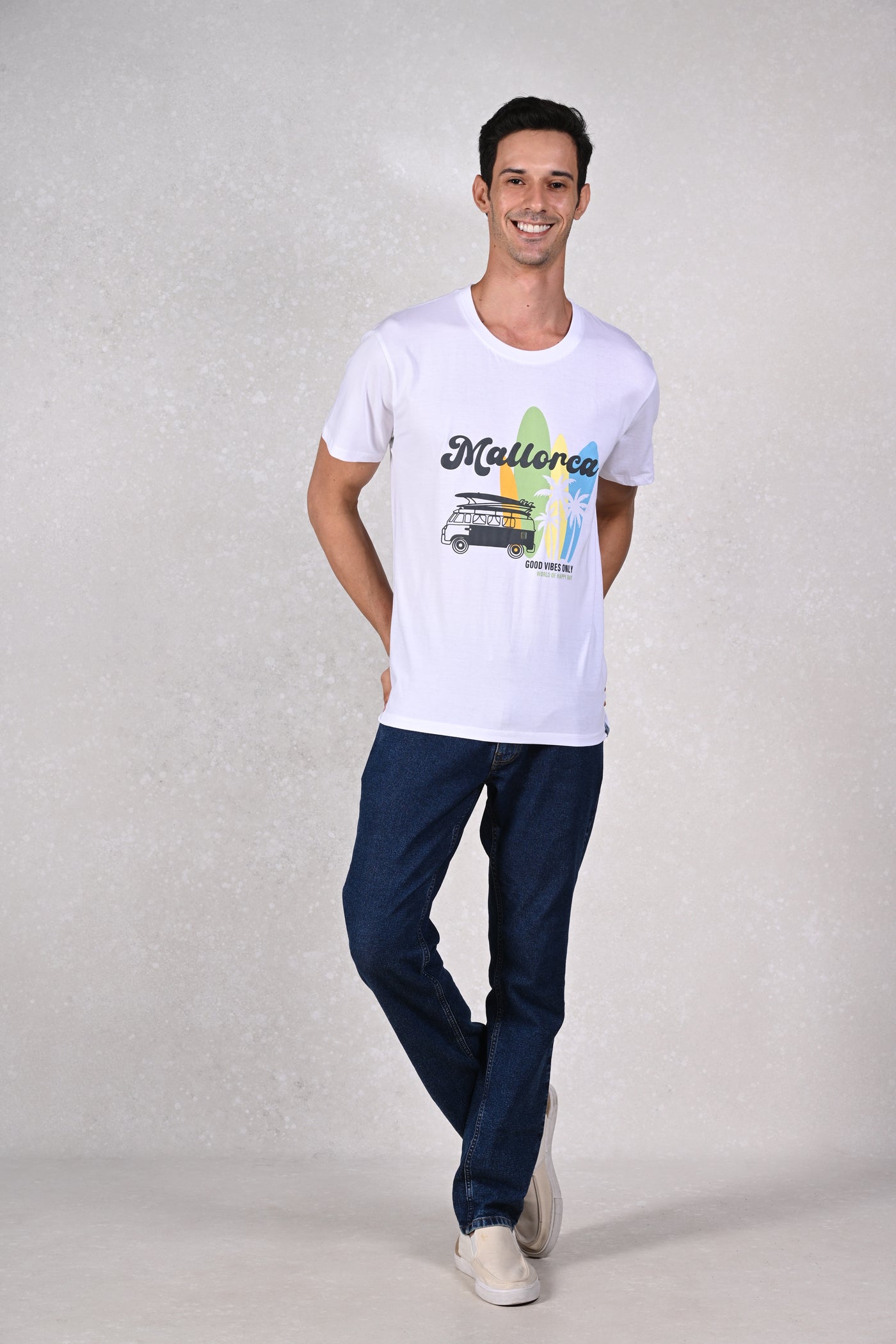 Surf the Mallorca Wave White Crew T-Shirt