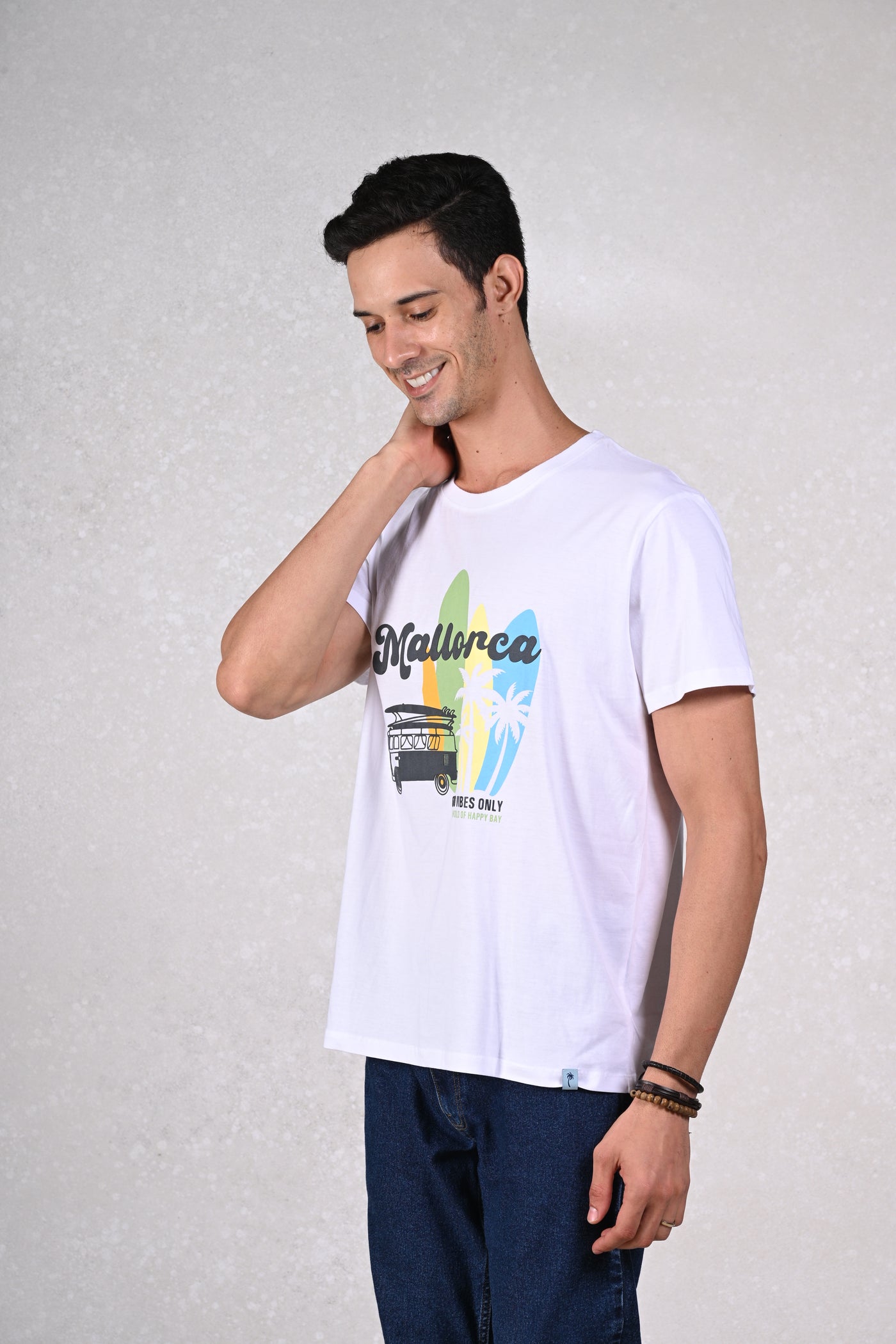 Surf the Mallorca Wave White Crew T-Shirt