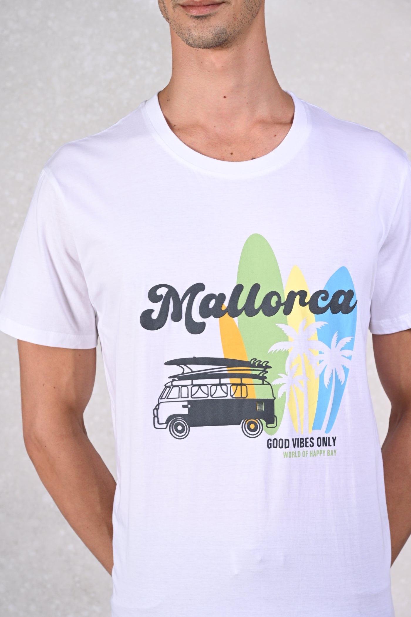 Surf the Mallorca Wave White Crew T-Shirt