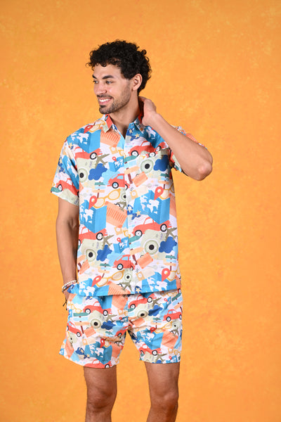 Colors of the Coastline Blue Swim Shorts