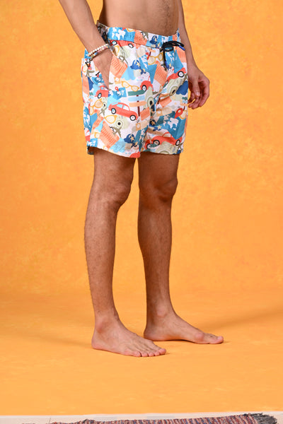 Colors of the Coastline Blue Swim Shorts