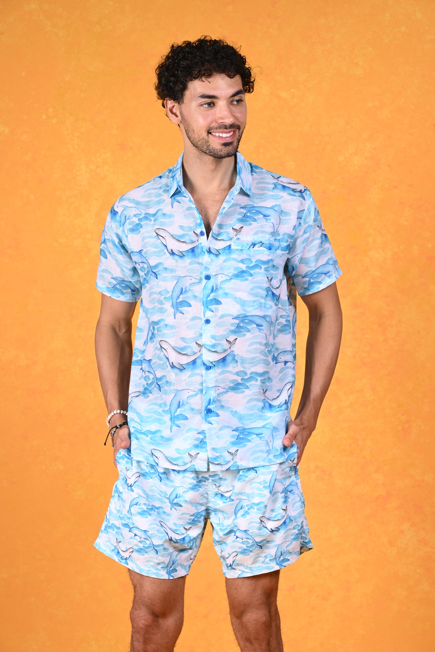 Dolphin Daze Blue Hawaiian Shirt