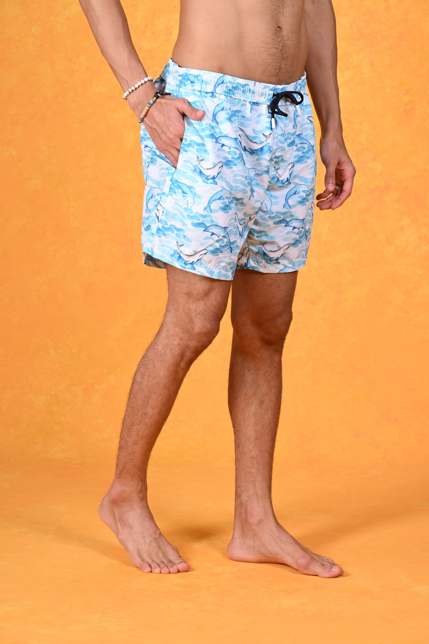 Dive Into Joy Blue Swim Shorts