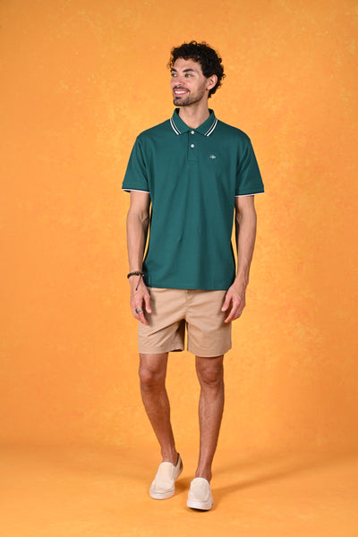 Horizon Hues | Calm as the Sea Green Polo T-shirt