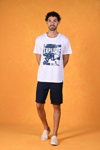 Tropical Trails | Uncover the Wild White Crew T-Shirt