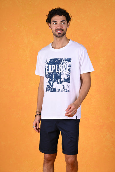 Tropical Trails | Uncover the Wild White Crew T-Shirt