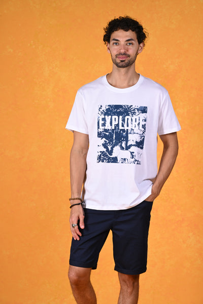 Tropical Trails | Uncover the Wild White Crew T-Shirt