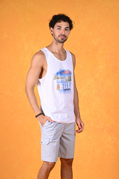 Summer Vibes Only White Tank Tee