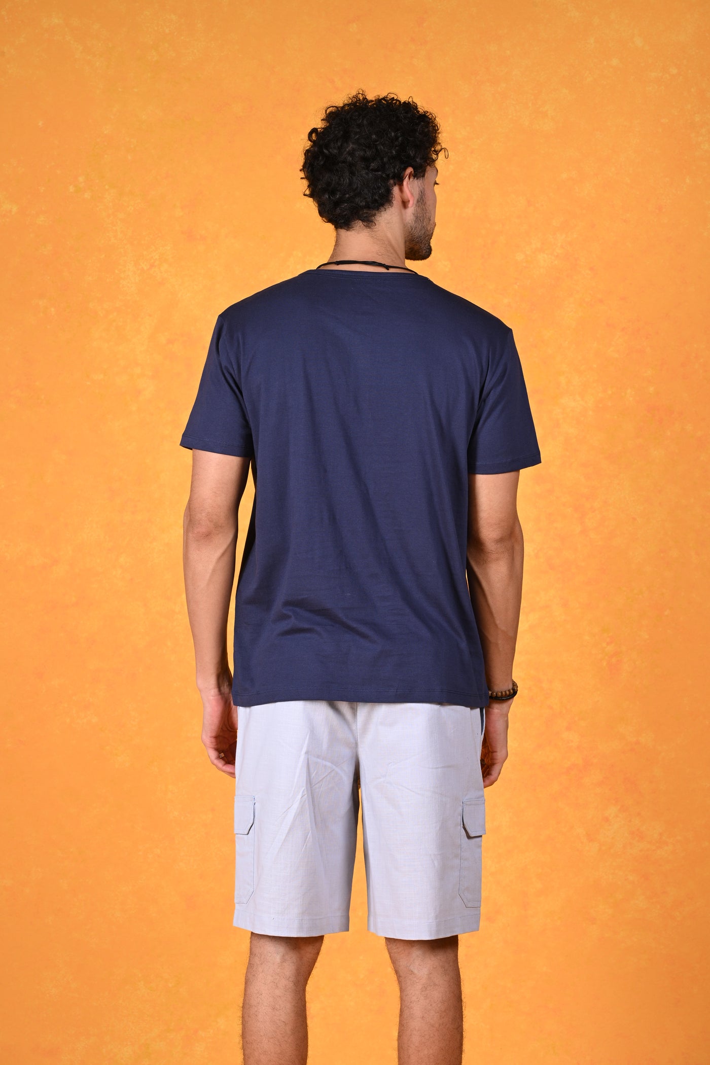 Sunset Glow | Zesty Delight Blue Henley T-Shirt