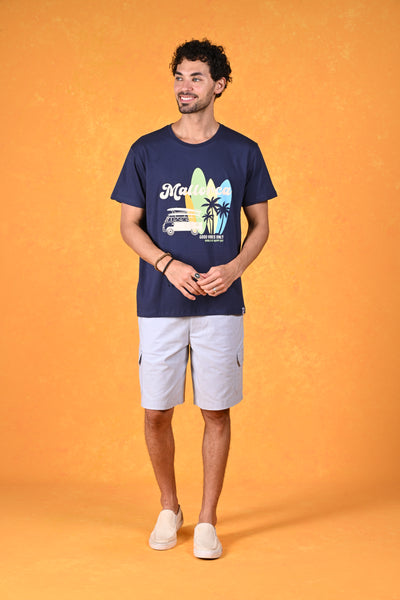 Live, Love, Surf | Beach More, Worry Less Blue Crew T-Shirt