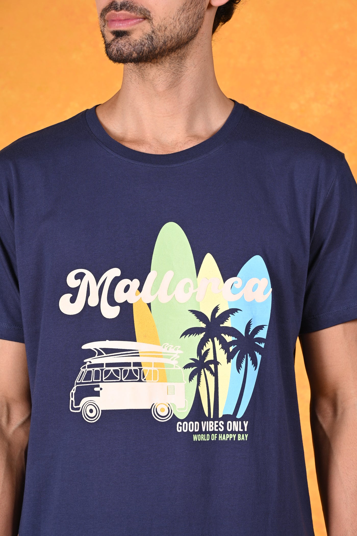 Live, Love, Surf | Beach More, Worry Less Blue Crew T-Shirt
