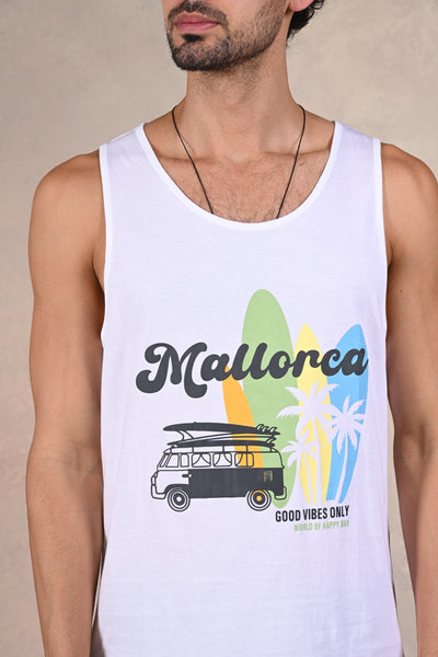 Let the Good Times Roll White Tank Tee