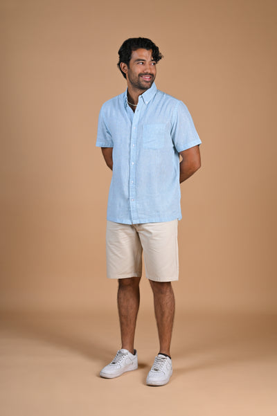 A timeless classic, this linen striped shirt is perfect for any occasion - Order today!