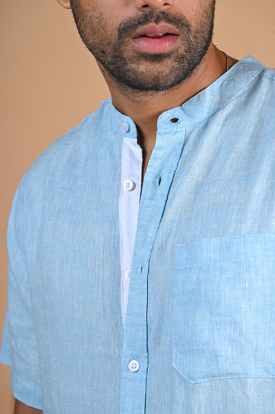Happy Bay Start Fresh Shirt Tailored light blue shirt for a stylish, relaxed vibe. Order now!