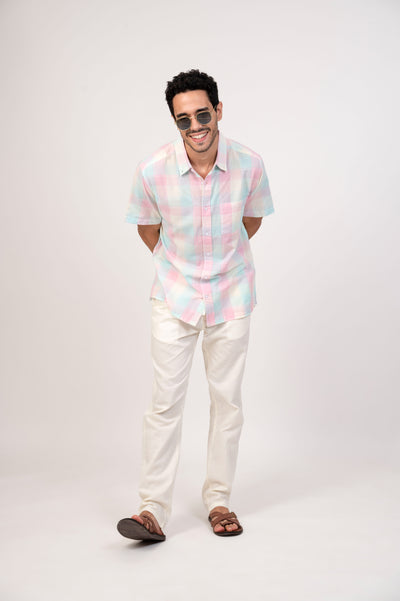 Happy Bay Classic Checkered Shirt Pastel hues for ultimate comfort. Get it now!