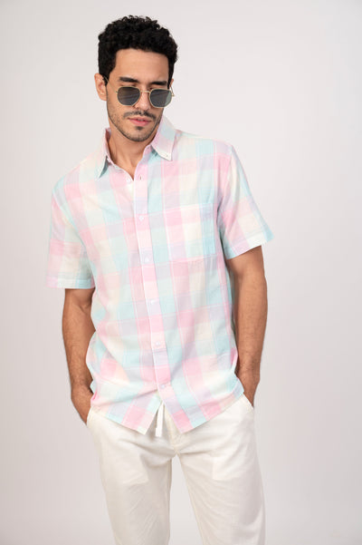 Buy Now Cotton Candy Feels Classic Checkered Pastel Multicolor Shirt From Happy Bay