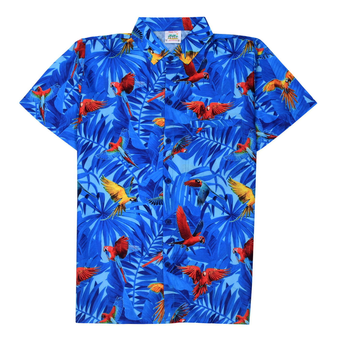 Birdie im blauen Hawaiihemd