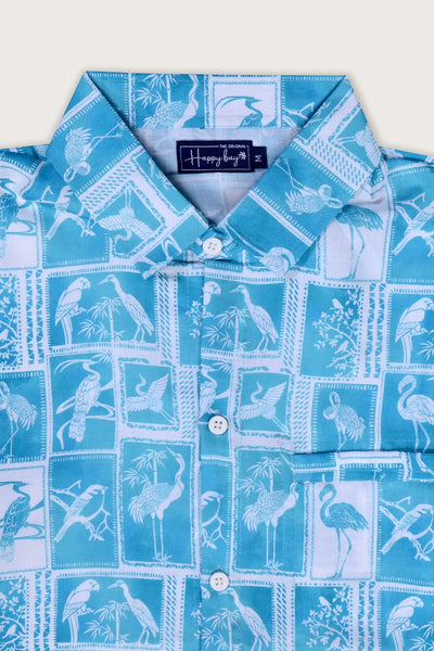 Refreshing Retreat Blue Turquoise Hawaiian Shirt